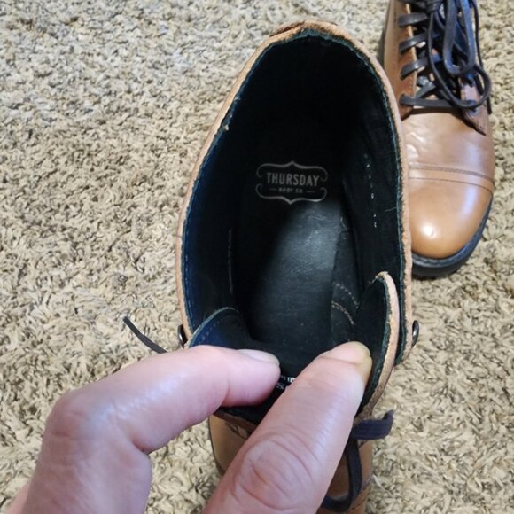 Women's Thursday Boot Co Captain Natural Brown Leather Size 8 1 inch heel - Picture 7 of 8